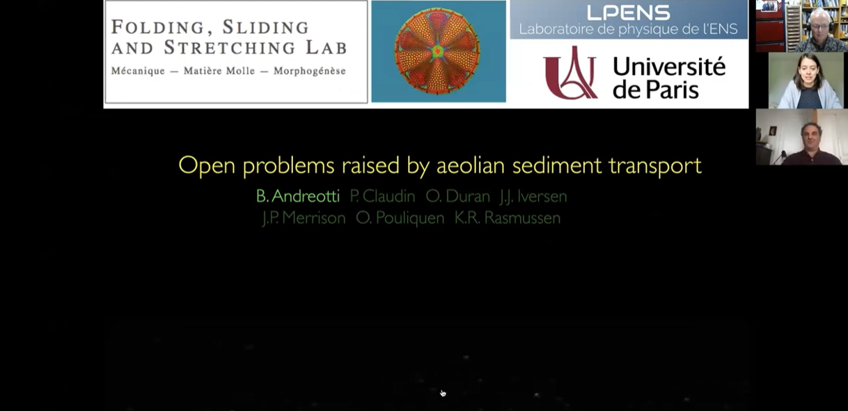 Bruno Andreotti – Open problems raised by aeolian sediment transport