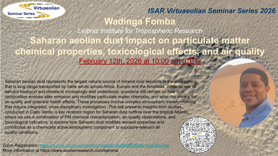 Wadinga Fomba – Saharan aeolian dust impact on particulate matter chemical properties, toxicological effects, and air quality